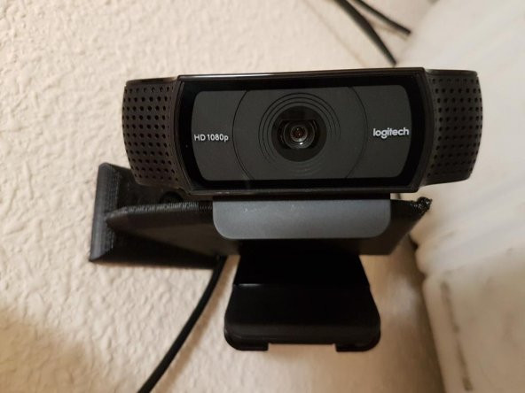 Köşede Logitech C920 Webcam Duvara Monte (45O Da Destek) Plastik Aparat - 1