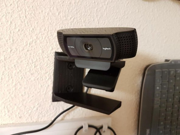 Köşede Logitech C920 Webcam Duvara Monte (45O Da Destek) Plastik Aparat - 6