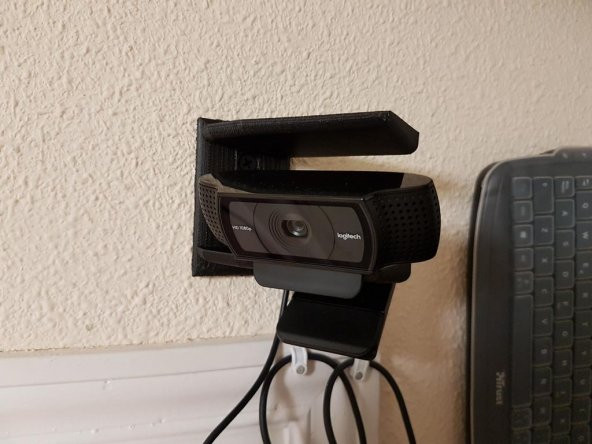 Köşede Logitech C920 Webcam Duvara Monte (45O Da Destek) Plastik Aparat - 8