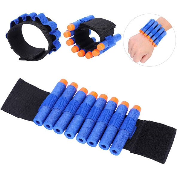2 ADET  nerf bileklik kolluk oyuncak mermi depolama yedek şarjör oyun aksesuarı - 7