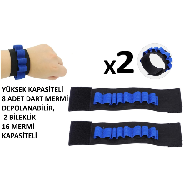2 ADET  nerf bileklik kolluk oyuncak mermi depolama yedek şarjör oyun aksesuarı - 8