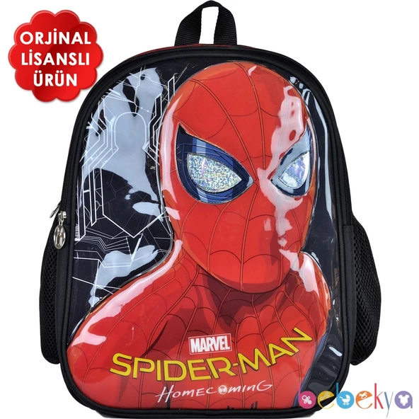 Hakan Çanta Lisanslı Spiderman Okul Çantası Kabartmalı Örümcek Adam Sırt Çantası