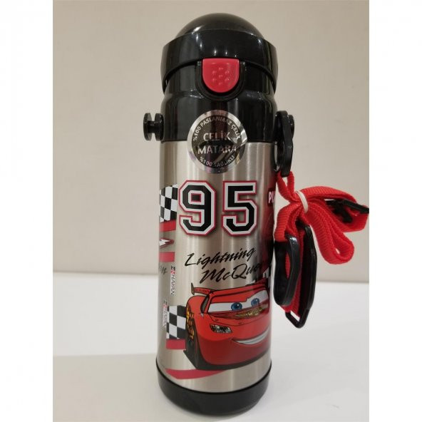 Hakan Çanta Çelik Matara Cars Orjinal Lisanslı Arabalar Matara Suluk Kilit Kapak