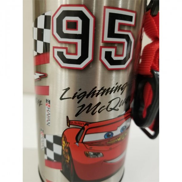 Hakan Çanta Çelik Matara Cars Orjinal Lisanslı Arabalar Matara Suluk Kilit Kapak - 3