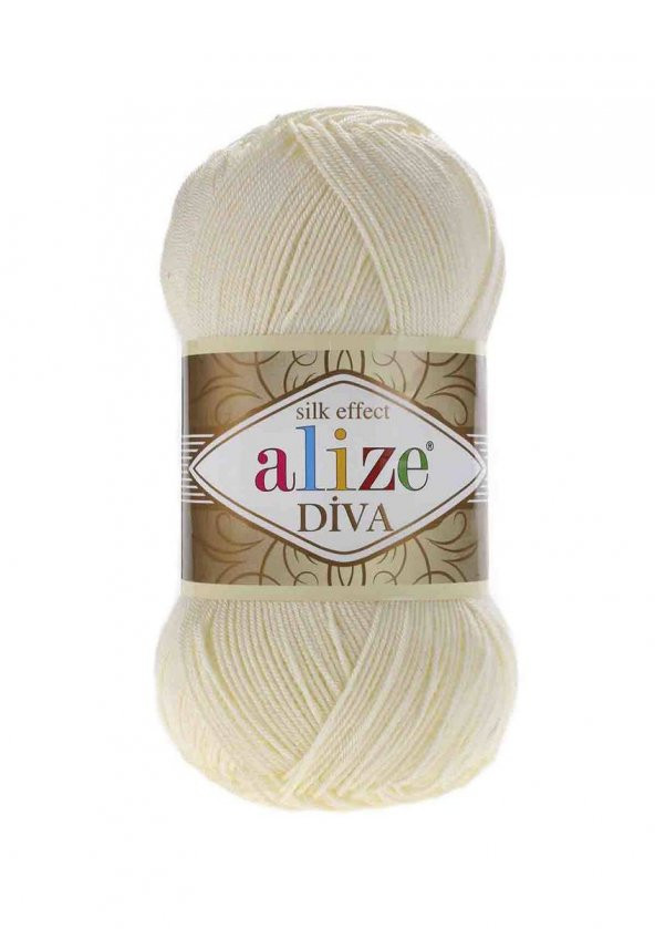 Alize *  Alize Diva El Örgü İpi Krem 001   Alize JİBOWE orjinal ürünler satıcısı