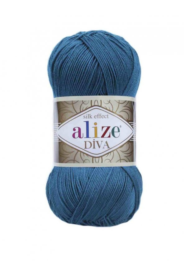 Alize *  Alize Diva El Örgü İpi Mikanos Mavi 646   Alize JİBOWE orjinal ürünler satıcısı