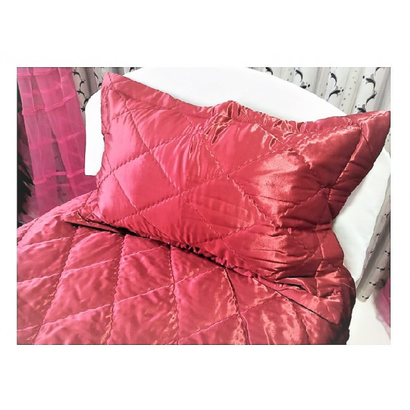 TEK KİŞİLİK SATEN YATAK ÖRTÜSÜ-BORDO - 3
