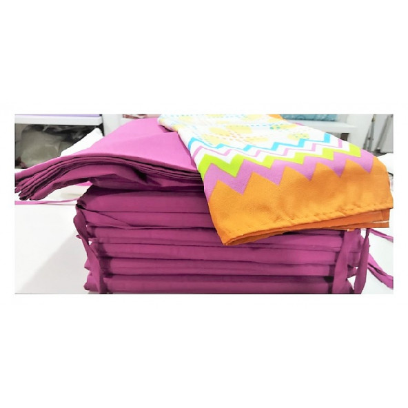 Taç Kristal Bahçe Minder Takımı-Bordo