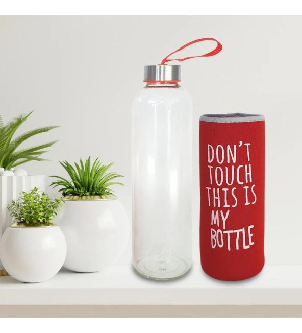 Renkli Kılıflı Cam Su Şişesi 750 ml - 7