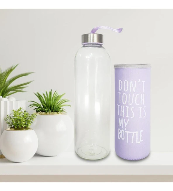 Renkli Kılıflı Cam Su Şişesi 750 ml - 8