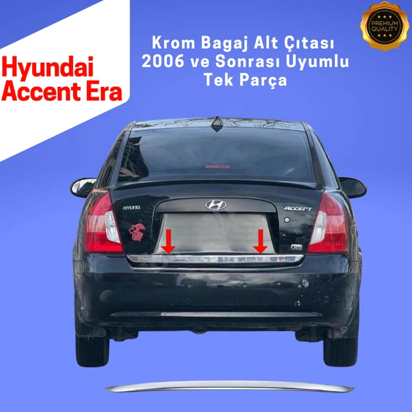 Hyundai Accent Era Krom Bagaj Alt Çıtası 2006 ve Sonrası Paslanmaz Çelik - Resim 2
