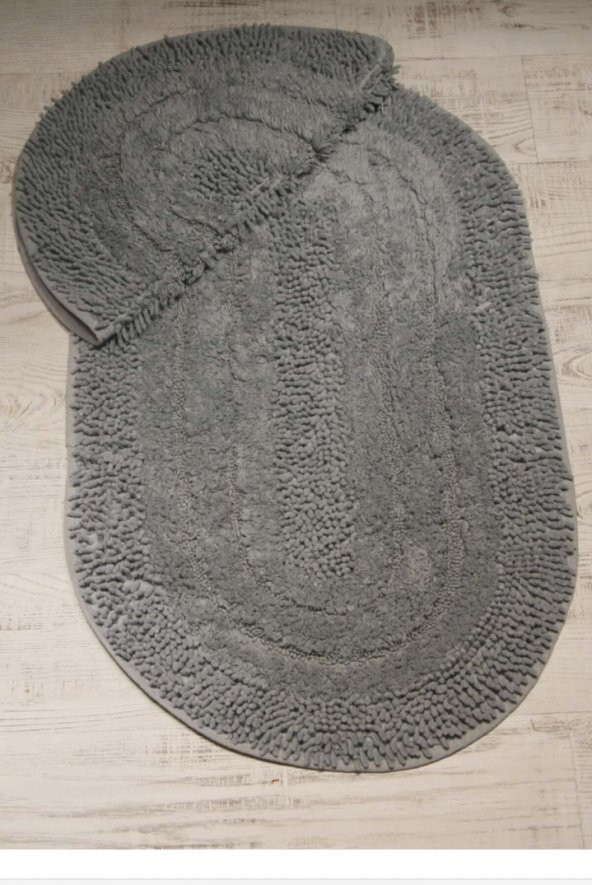 İkili banyo paspas seti oval kahverengi ???? pamuklu - 7