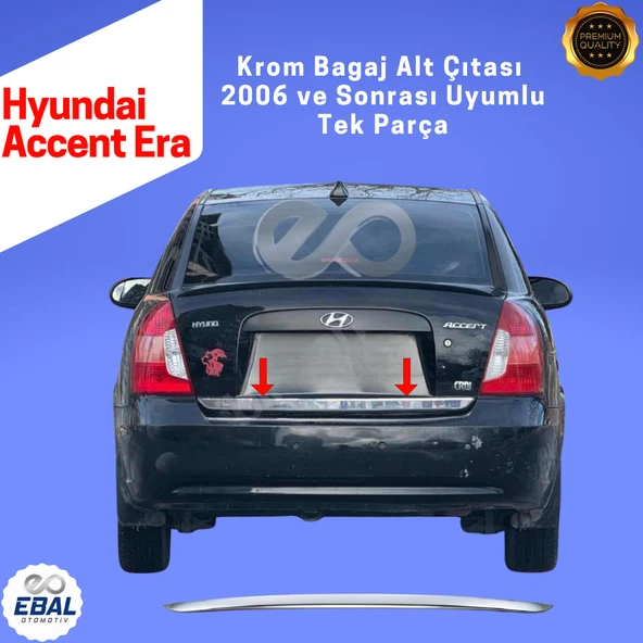 Hyundai Accent Era Krom Bagaj Alt Çıtası 2006 ve Sonrası Paslanmaz Çelik - Resim 3