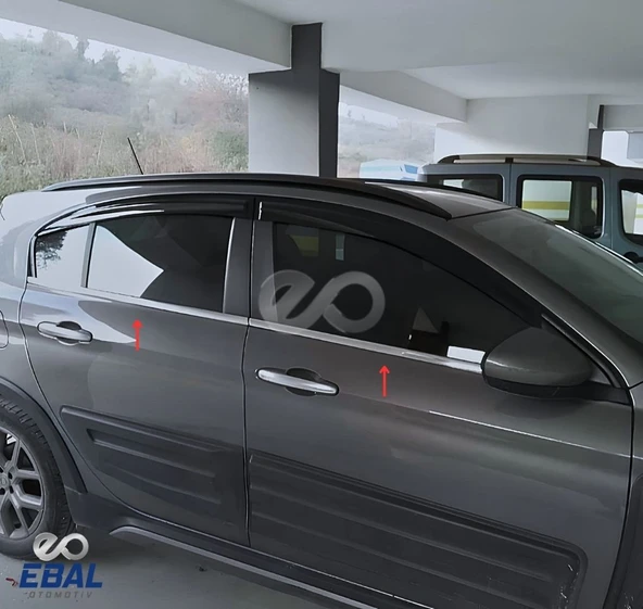 Fiat Egea Cross Krom Cam Çıtası 4 parça 2020 ve üzeri P.Çelik - Resim 2