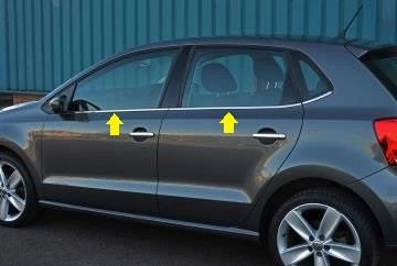 VW Polo Krom Cam Çıtası 4 parça 2009-2017 arası Paslanmaz Çelik ürün görseli 1