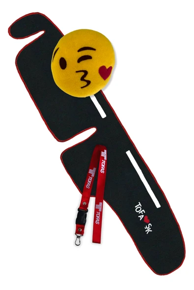 Tofaş Şahin Doğan Kartal Nakışlı Alçak Göğüs Siyah Torpido Halısı / Emoji Yastık / Oto Aksesuar
