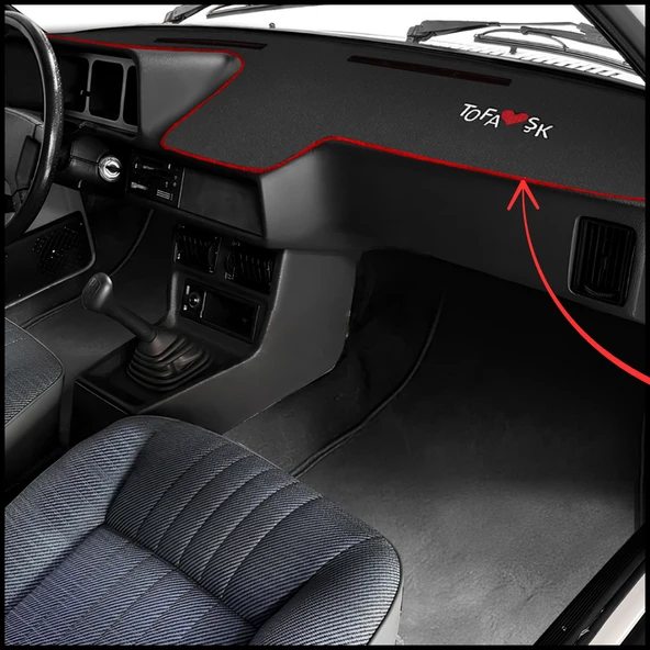 Tofaş Şahin Doğan Kartal Düşük Göğüs Torpido Koruma Kaplama Halısı / Tofaş Alçak Torpido Koruması - Resim 4