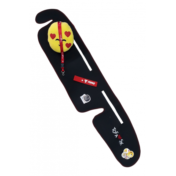 Tofaş Şahin Doğan Kartal / Yeni Model Nakışlı Siyah Torpido Halısı / Emoji Yastık & Oto Aksesuar