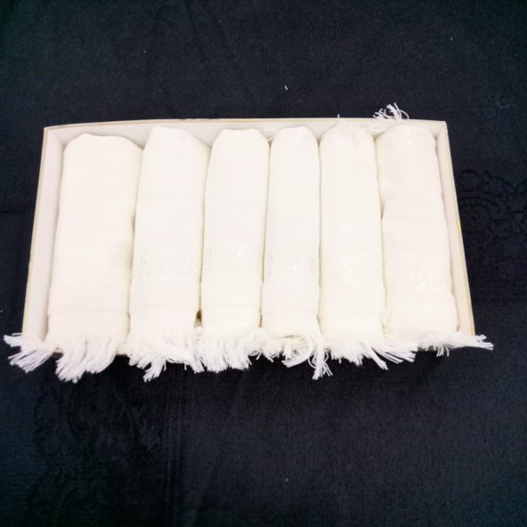 Fiesta kanaviçe işleme mutfak havlu seti 6 adet 50 x 30 cm Krem rengi - 3