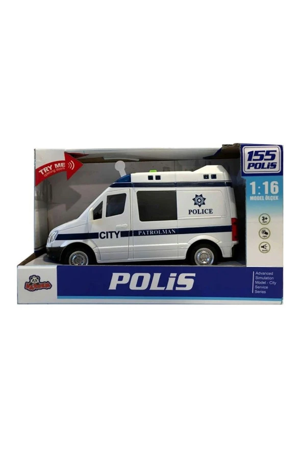 Ctoy Işıklı Ve Sesli Sürtmeli Polis Ve Ambulans Minibüs 1:16 (Karışık Model 1 Adet) - Resim 3