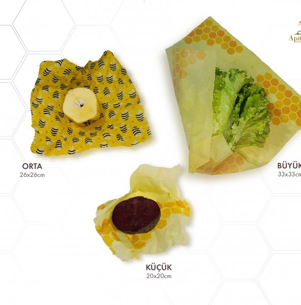 Apithecary Balmumlu Gıda Saklama Kumaşı 3lü Set - 6