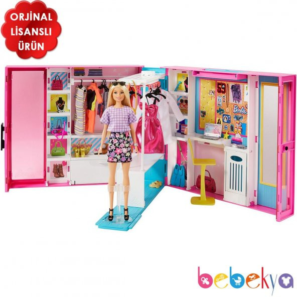 Orjinal Barbie nin Rüya Dolabı Büyük Barbie GarOyun Seti GBK10
