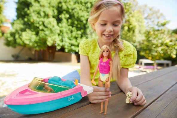 Orjinal Barbie Bebek ve Yüzebilen Teknesi Oyun Seti Orjinal Barbie Bebek ve Teknesi GRG30 - 3