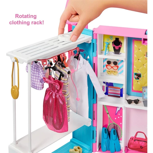 Orjinal Barbie nin Rüya Dolabı Büyük Barbie Gardrop Oyun Seti GBK10 - 3