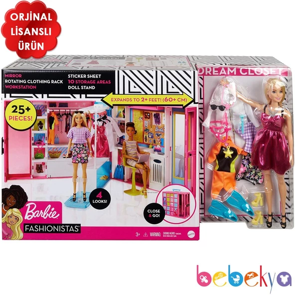 Orjinal Barbie nin Rüya Dolabı Büyük Barbie Gardrop Oyun Seti GBK10 - 6