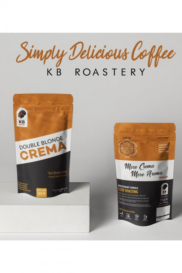 Double Blonde Crema - 1 Kg - Çekirdek Kahve - Orta-koyu Kavrulmuş - Espresso / Filtre Kahve Uyumlu - - 2