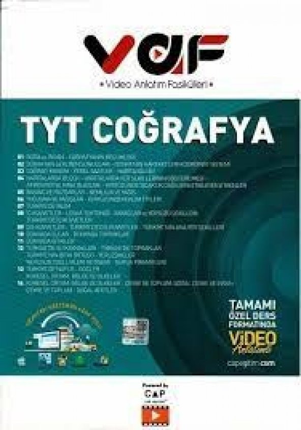 TYT Coğrafya Video Anlatımlı Fasiküller Çap Yayınları
