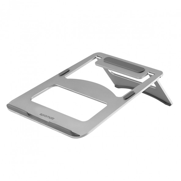 Promate Deskmate-3 Laptop Standı Ayarlanabilir Alüminyum Dizüstü Bilgisayar Notebook Için Kaymaz Gümüş