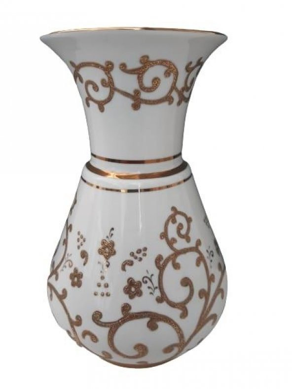 Kütahya Porselen Kandil 20 cm Vazo Dekor No:3678 B.Altın