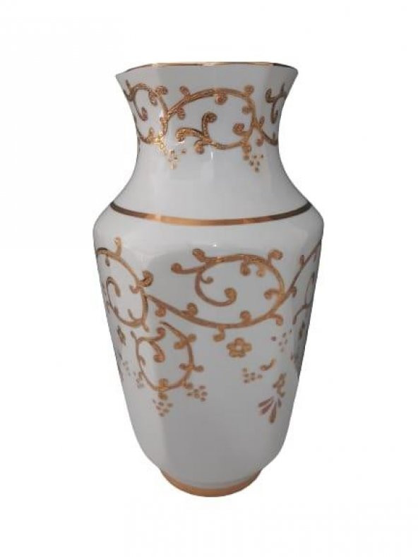 Kütahya Porselen Antik Vazo 25 cm Dekor No:3678 B.Altın