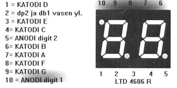 10mm 2li Ortak Anot Display - LTD4606R-NB - 3