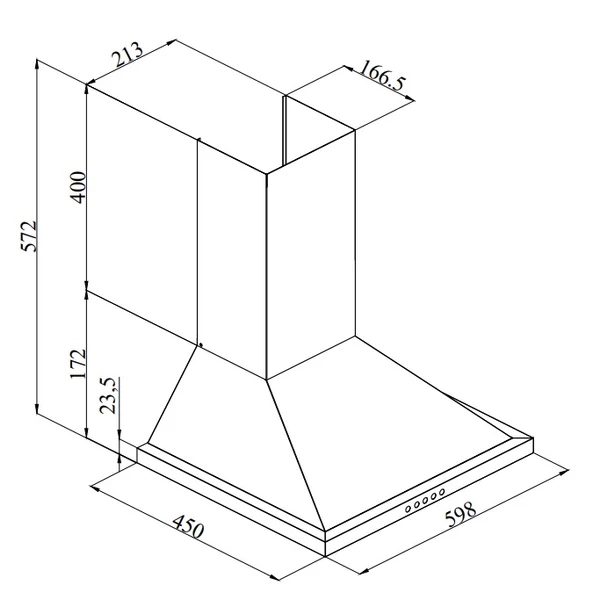 Silverline 2240 Conic Siyah Duvar Tipi Davlumbaz - 2