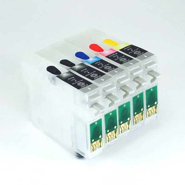 Epson T0711x2-T0714 Uyumlu Kolay Dolan Kartuş - 5 Renk