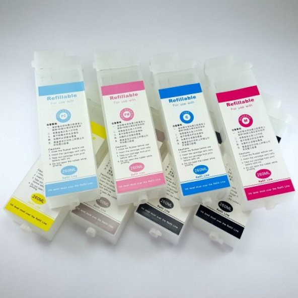 Canon iPF6000S Uyumlu Kolay Dolan Kartuş - 8 Renk-PFI-101 (Muadil) ürün görseli 1