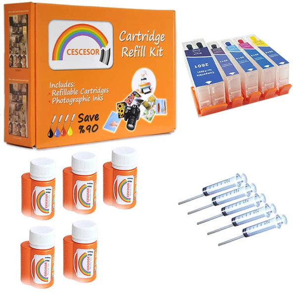 Epson T26XL Uyumlu Kartuş Dolum Seti - 5 Renk ürün görseli 1