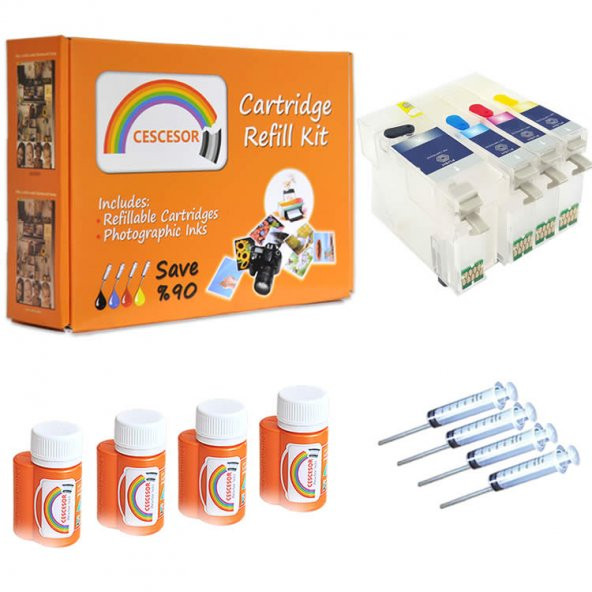 Epson T1301-T1304 Uyumlu Kartuş Dolum Seti - 4 Renk ürün görseli 1