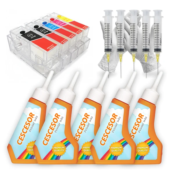 Canon PGI-525 CLI-526 Uyumlu Kartuş Dolum Seti - 5 Renk - Resim 2