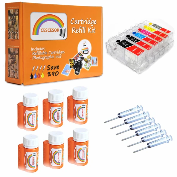 Canon PGI-525 CLI-526 Uyumlu Kartuş Dolum Seti - 6 Renk ürün görseli 1