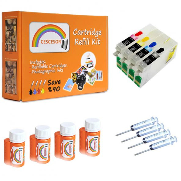 Epson T0711-T0714 Uyumlu Kartuş Dolum Seti - 4 Renk ürün görseli 1