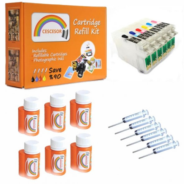 Epson T0791-T0796 Uyumlu Kartuş Dolum Seti - 6 Renk