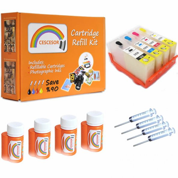 HP 920 Uyumlu Kartuş Dolum Seti - 4 Renk