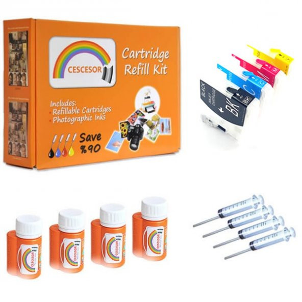 Brother LC38, LC39, LC67 Uyumlu Kartuş Dolum Seti - 4 Renk