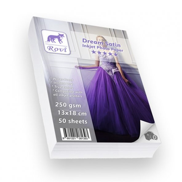 Rovi Dream Satin Fotoğraf Kağıdı 240gsm 50yp 13x18