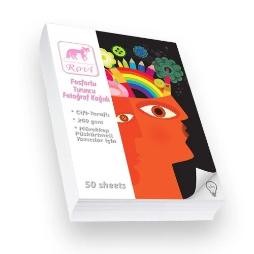 Rovi Creative Fosforlu Turuncu Fotoğraf Kağıdı 260gsm 50yp A4