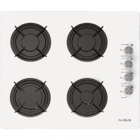 Alveus Gls 640 Beyaz Ankastre Cam Ocak