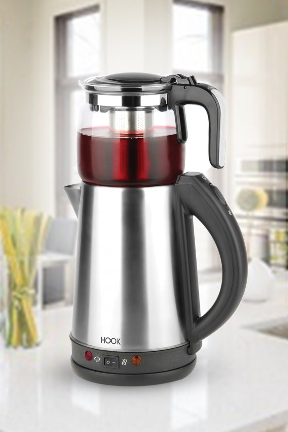 Cam Demlik Inox Paslanmaz Çelik Su Isıtıcı Çay PttAVM